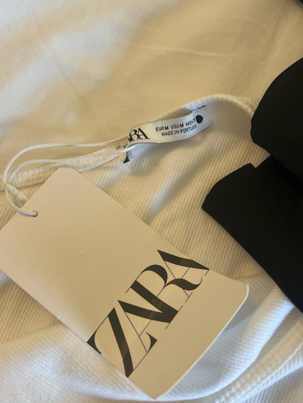 Zara White Ribbed Tank Top